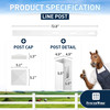 6ft Vinyl Ranch Line Post with Cap, Multiple Options