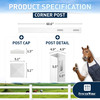 5ft Vinyl Ranch Corner Post with Cap, Multiple Options