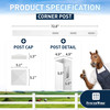 6ft Vinyl Ranch Corner Post with Cap, Multiple Options