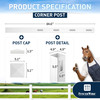 7ft Vinyl Ranch Corner Post with Cap, Multiple Options