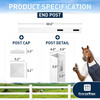 5ft Vinyl Ranch End Post with Cap, Multiple Options