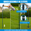 15-Gauge 500 FT Galvanized 4-Point Barbed Wire with 15 pcs 7 ft T-Posts and Gloves