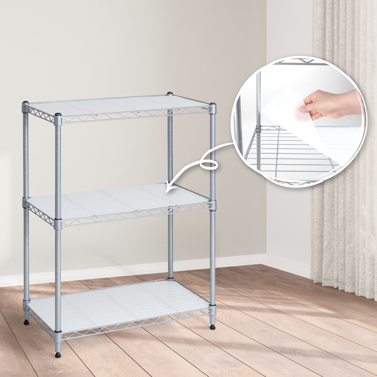 Home Basics 3-Tier Wire Shelf Grey