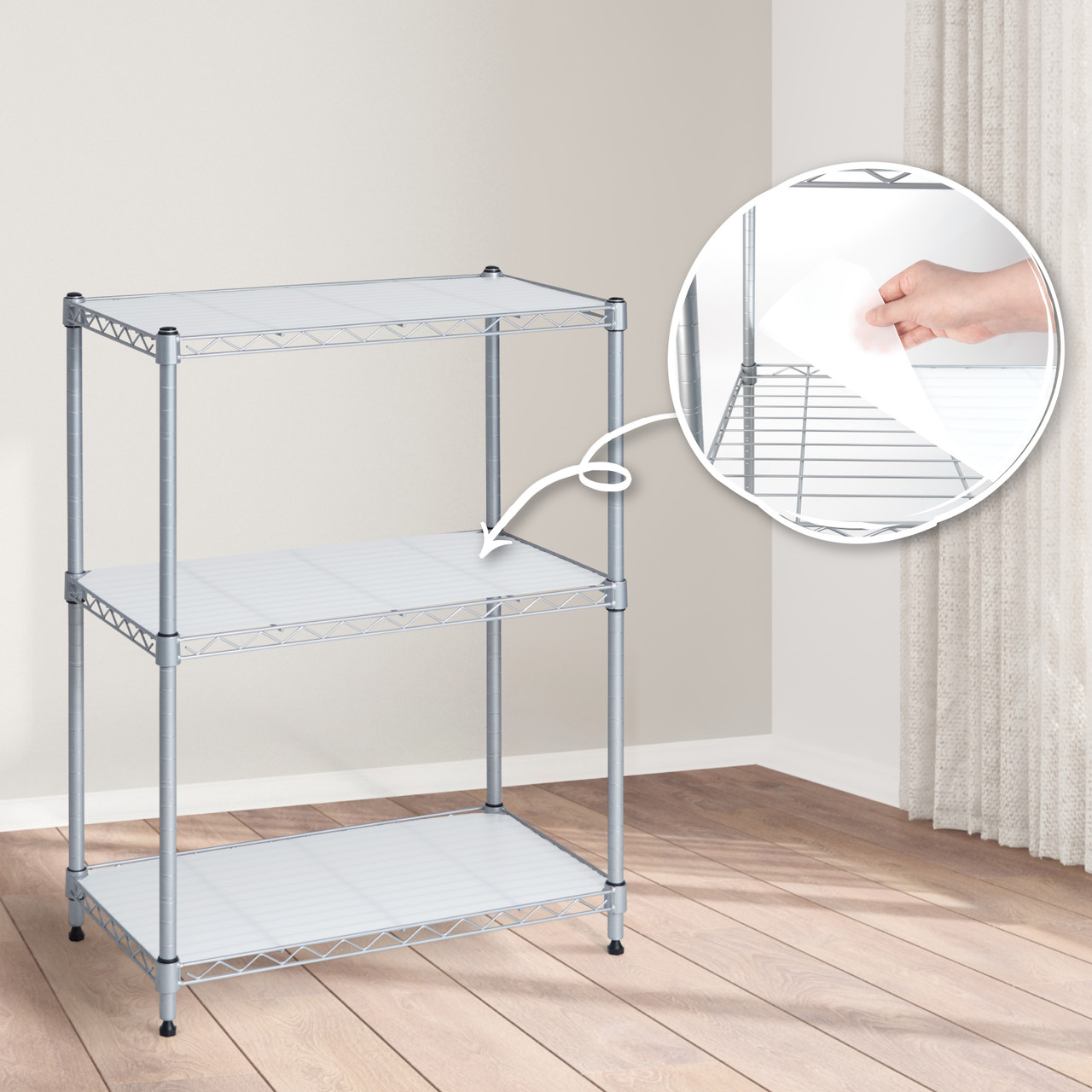 Shelving Unit with Shelf Liners ,Adjustable, Steel Wire Shelves