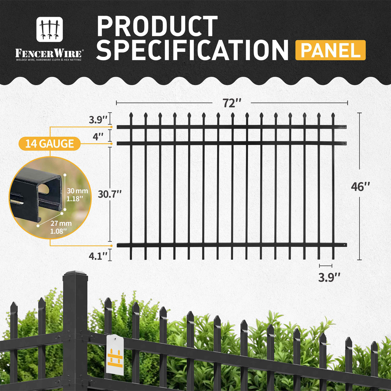 4FT X 6FT Heavy Duty Pinnacle Fence Panel, Multiple Options