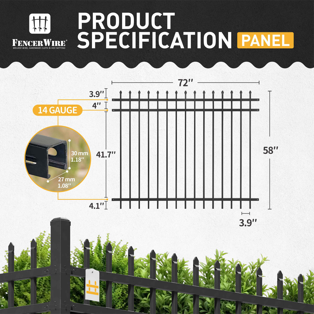 5FT X 6FT Heavy Duty Pinnacle Fence Panel, Multiple Options