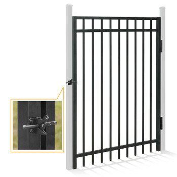5FT Height X 4FT Width Heavy Duty Flat Top Fence Gate with Lock Attachment, Multiple Options