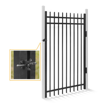 6FT Height X 4FT Width Heavy Duty Pinnacle Fence Gate with Lock Attachment, Multiple Options