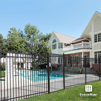 4FT Height x 4FT Width Heavy Duty Flat Top X-Pattern Decorative Fence Gate, Multiple Options