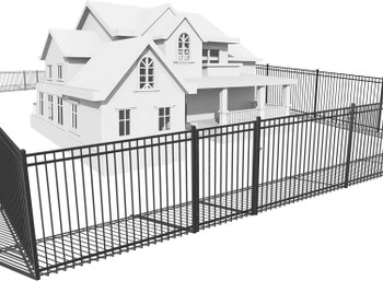 Heavy Duty Flat Top Fence Barrier Kit with 4FT Height X 6FT Width Panels, Flat Top Gate, Posts & Connectors, Multi-options