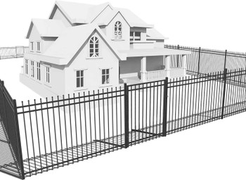 Heavy Duty Pinnacle Fence Barrier Kit with 5FT Height X 6FT Width Panels, Flat Top Gate, Posts & Connectors, Multi-options