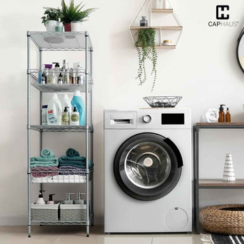 6 Tier NSF Wire Shelving Basket Shelves, Storage Rack Corner Shelves, Sliver Grey