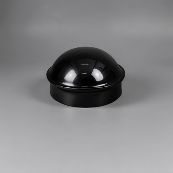 Black 2-3/8" Round Dome External Post Cap, Terminal Post Cap for 2-3/8" Outside Diameter Pipe, Multi-options
