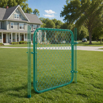 9 Gauge Green Vinyl Coated Chain Link Fence Gate Kit, Multi-options