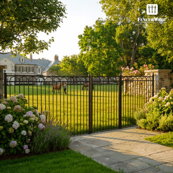 4FT Height X 4FT Width Heavy Duty Arc Decorative Fence Gate with Lock Attachment, Multiple Options