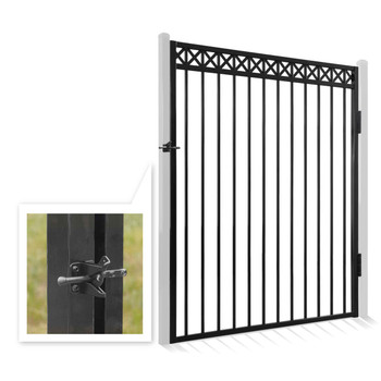 6FT Height X 5FT Width Heavy Duty Flat Top X-Pattern Fence Gate with Lock Attachment, Multiple Options