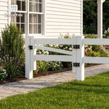 Vinyl Ranch Gate Post with Aluminum Core and Post Cap, Multiple Options