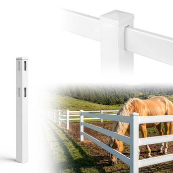 5ft Vinyl Ranch Line Post with Cap, Multiple Options