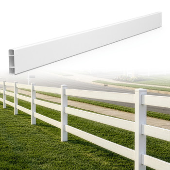 8ft Vinyl Ranch Rail with Slide-in Design, Multiple Options