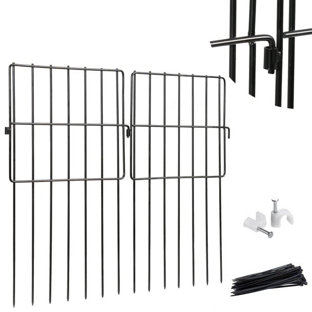 Garden Animal Barrier Fences, Outdoor Deterrent for Yard Patio, Anti Dig Pet Guard for Dogs, 16"H x 12"W No Digging Garden Panels, Under Fence Barrier with 1.5" Gap, Multiple Options