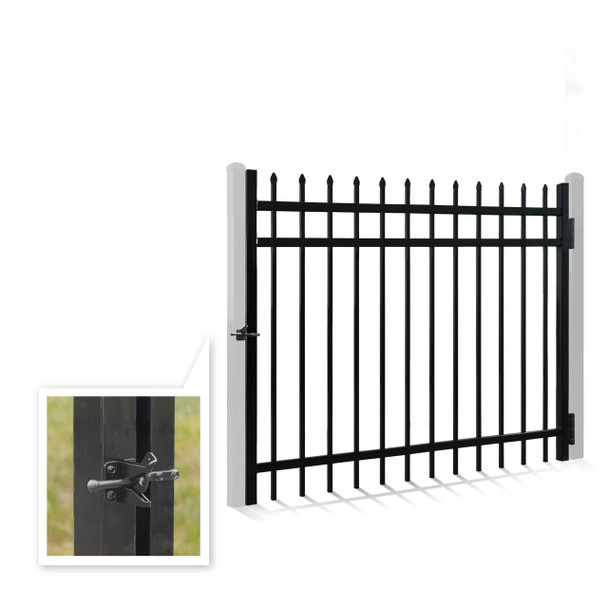 4FT Height X 5FT Width Heavy Duty Pinnacle Fence Gate with Lock Attachment, Multiple Options