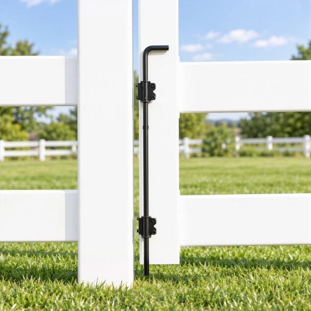 24" Heavy Duty Steel Cane Bolt Gate Drop Rod for Wood, Vinyl & Metal Fences 