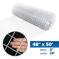 10 Gauge Galvanized Welded Wire Mesh Size 2 inch by 2 inch (4 ft. x 50 ft.) 