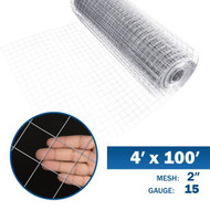 15 Gauge Galvanized Welded Wire 4 ft. x 100 ft. Mesh 2 inch x 2 inch