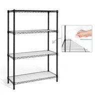 4-Tier NSF Adjustable Height Wire Shelving w/ Liner, Black