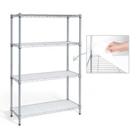 4-Tier NSF Adjustable Height Wire Shelving w/ Liner, Silve Grey