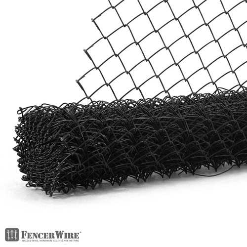 Vynil Chain Set 9 Gauge Black Vinyl Chain Link Fence Fabric, 2-3/8 Inch