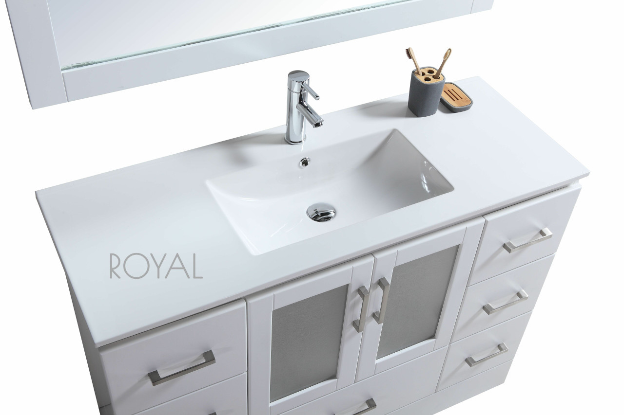 Pompano 48" white Bathroom Vanity