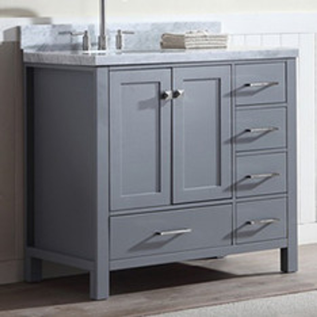 Royal Key West 40 inch Gray Offset Left Sink Bathroom Vanity