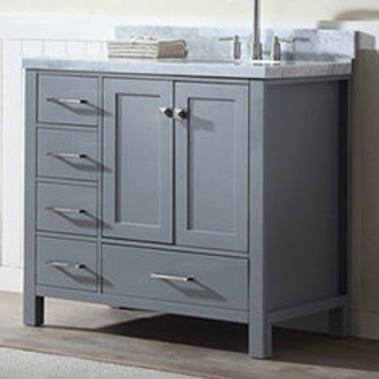 Key West 44 Gray Offset Right Sink Bathroom Vanity Royal Bath Place Key West 44 Gray Offset Right Sink Bathroom Vanity Royal Bath Place