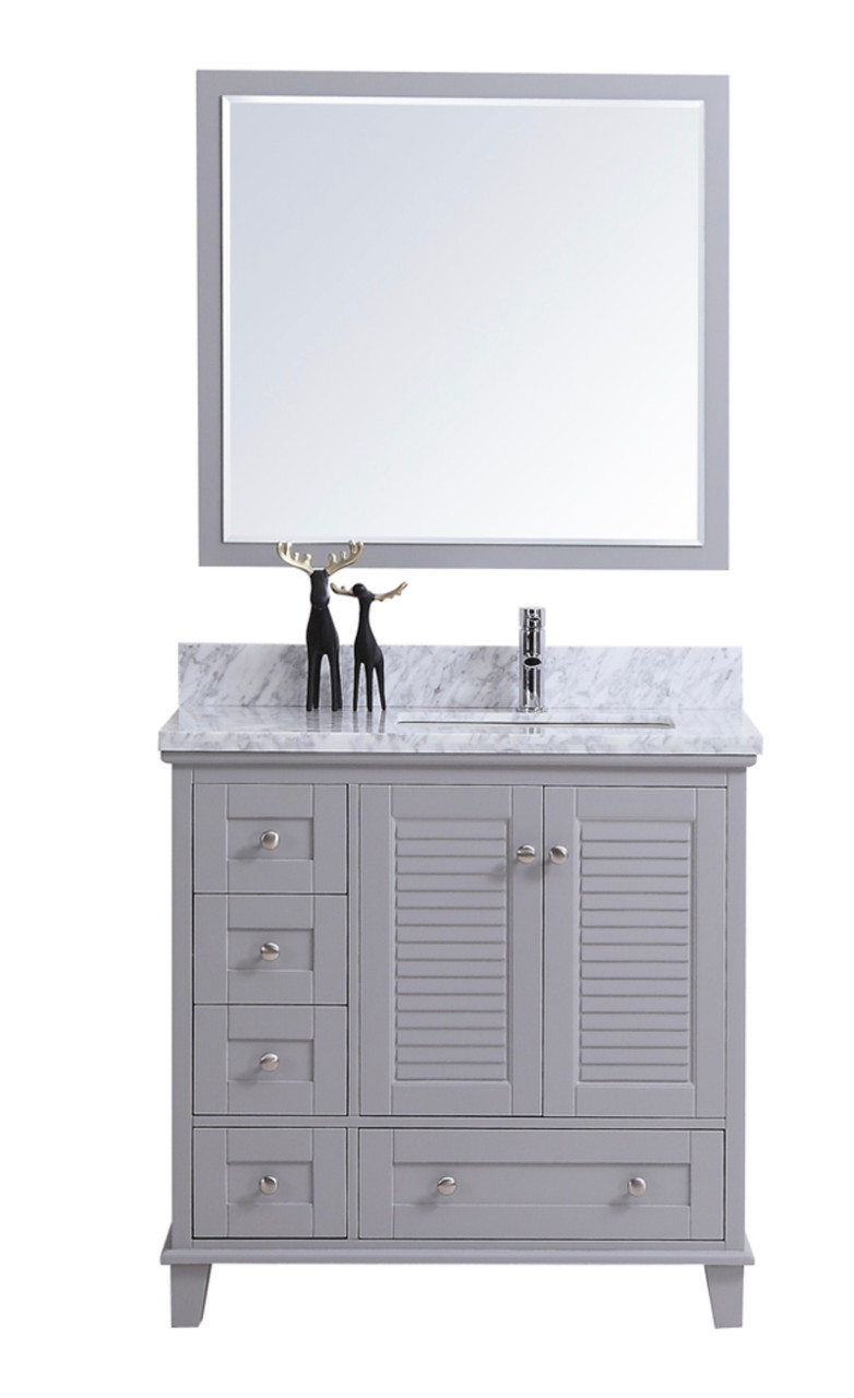 Royal Keyes 40 inch Gray Offset Right Sink Bathroom Vanity