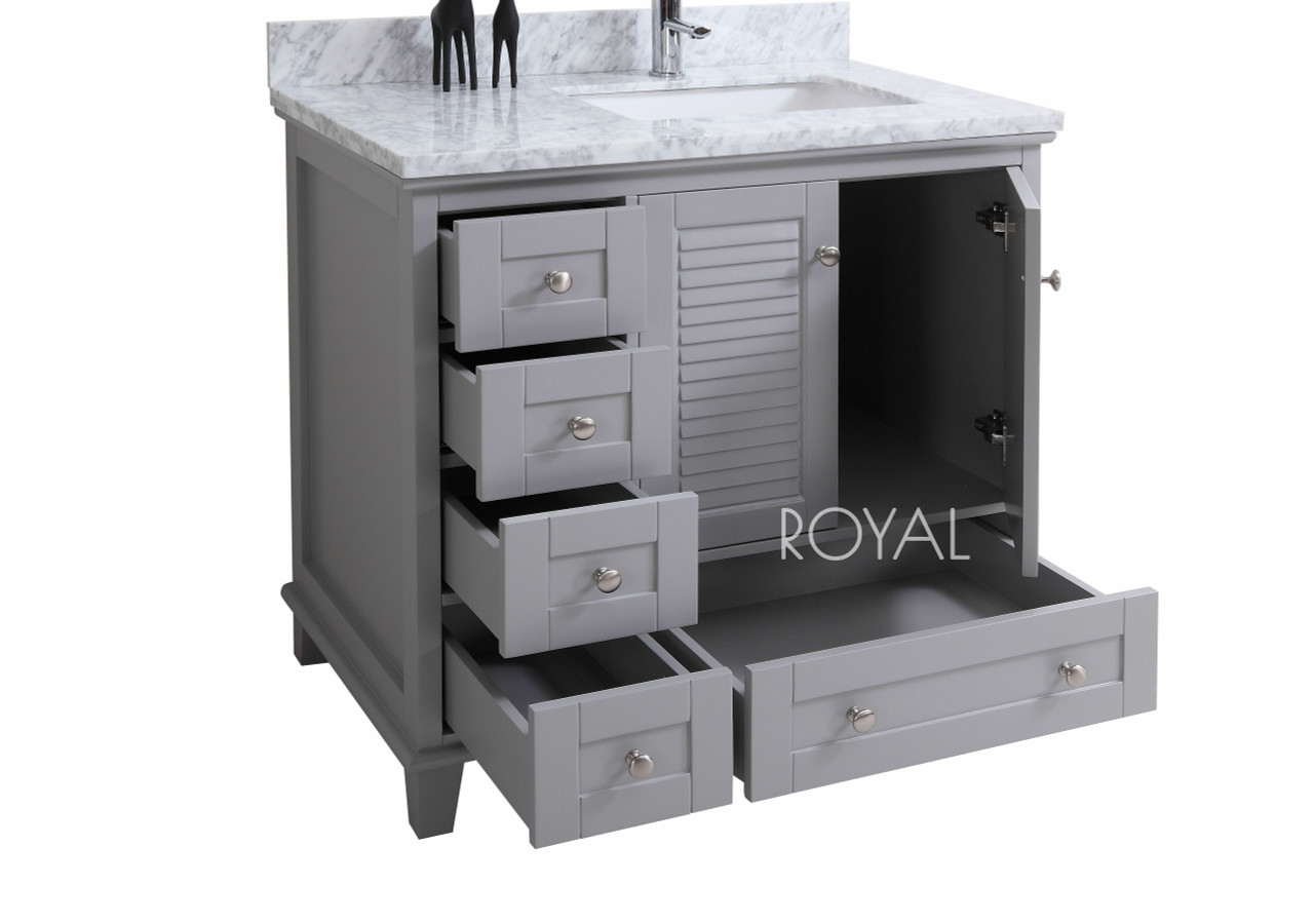 Royal Keyes 40 inch Gray Offset Right Sink Bathroom Vanity