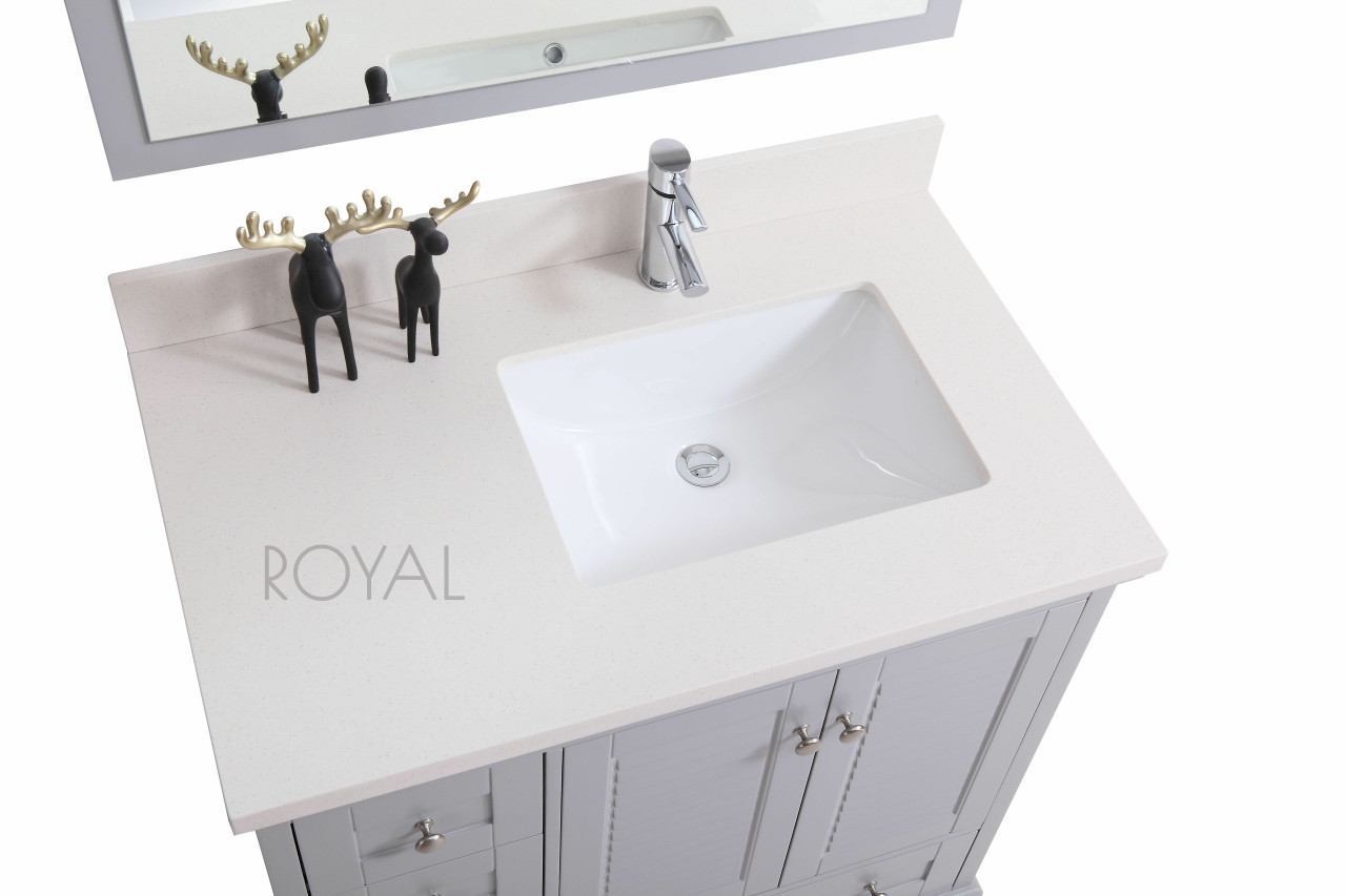 Royal Keyes 40 inch Gray Offset Right Sink Bathroom Vanity