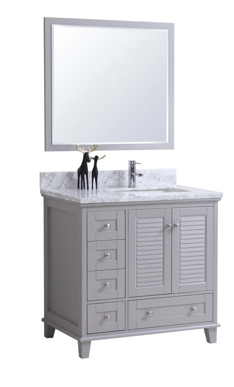Keyes 36" Bathroom Vanity Gray Right Offset