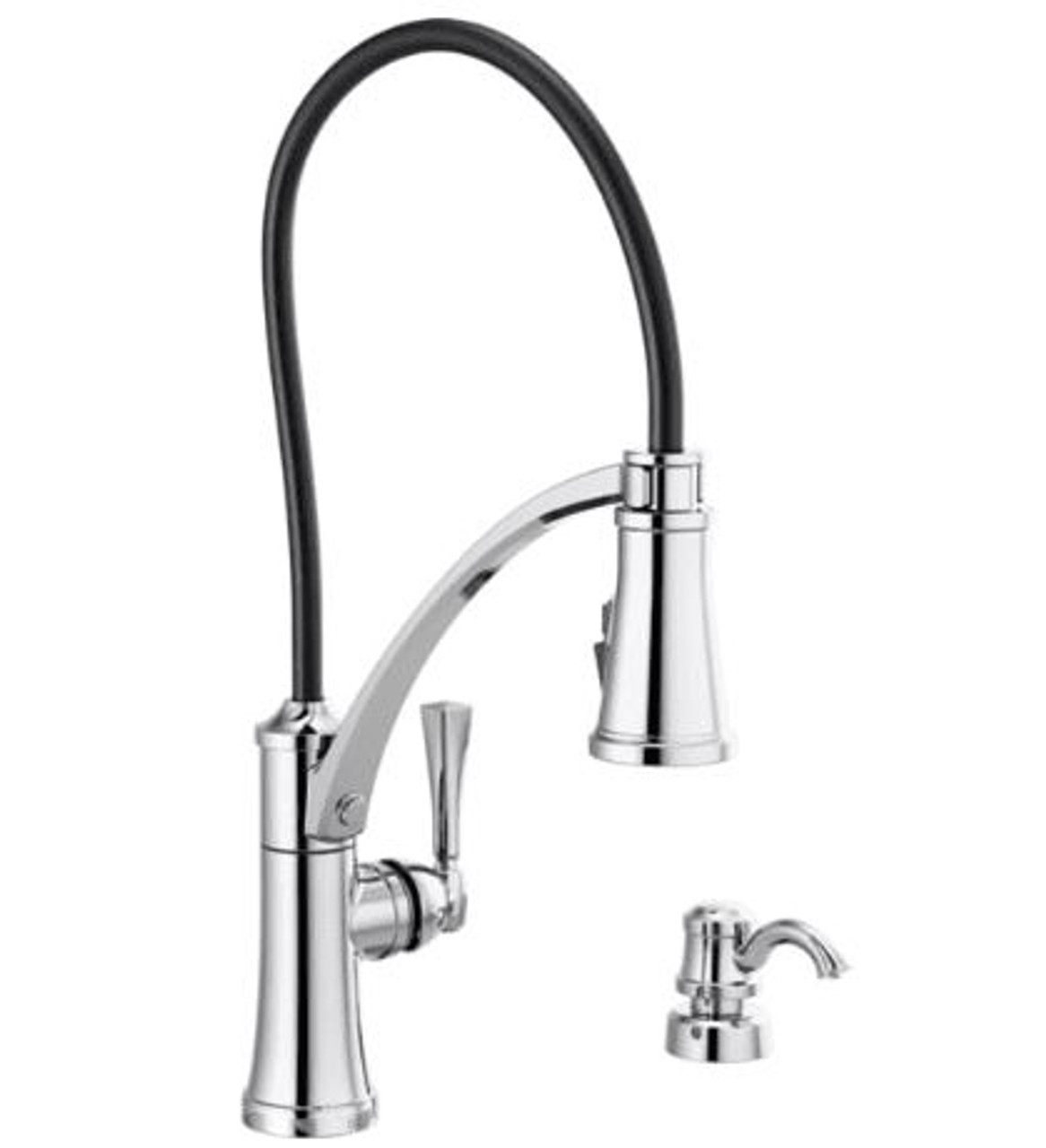 Delta Foundry 18 Gpm Single Hole Pre Rinse Pull Down Kitchen Faucet Includes Soap Dispenser And Escutcheon Royal Bath Place