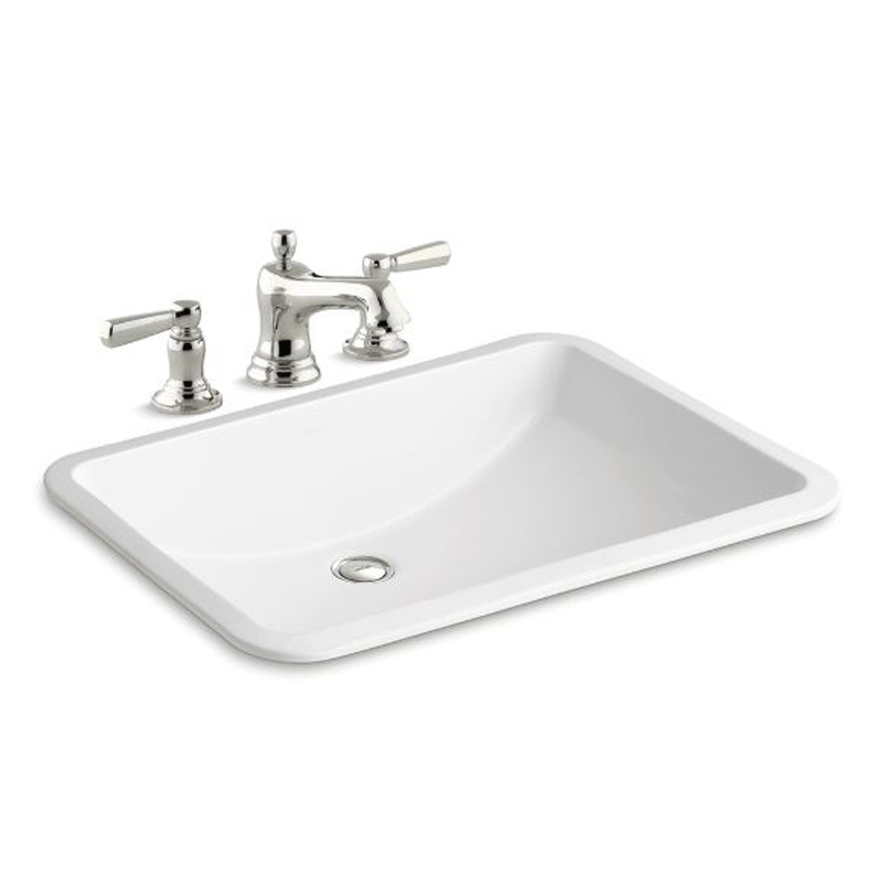Kohler Ladena 18 3 8 Undermount Bathroom Sink With Overflow And Bancroft Widespread Bathroom Faucet With Pop Up Drain Assembly Royal Bath Place