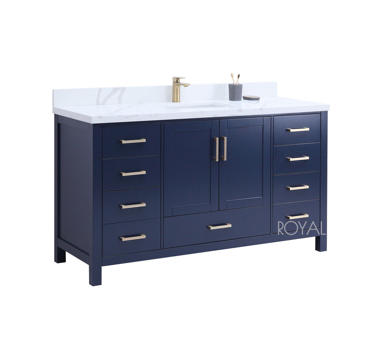 Royal Hollywood 60 inch Navy Blue Single Sink Bathroom Vanity