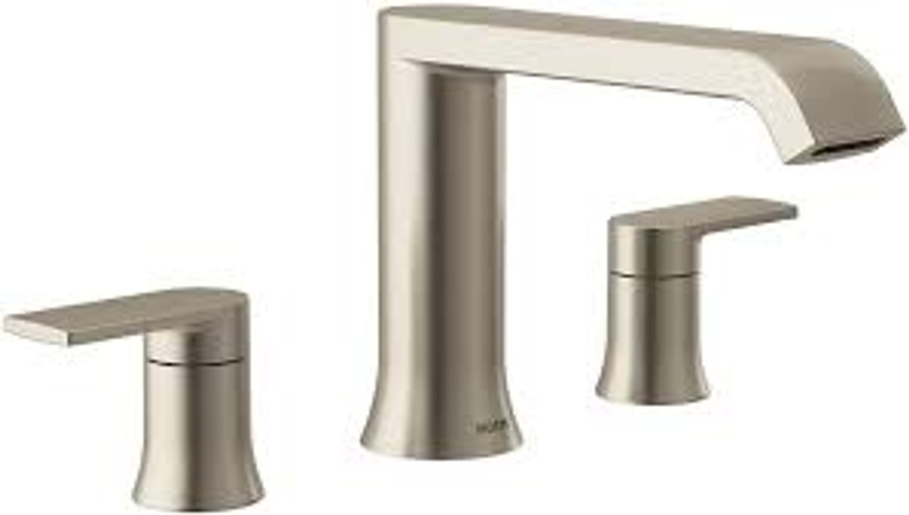 Moen Genta Brushed Nickel Two-Handle Low Arc Roman Tub Faucet - Royal Bath  Place