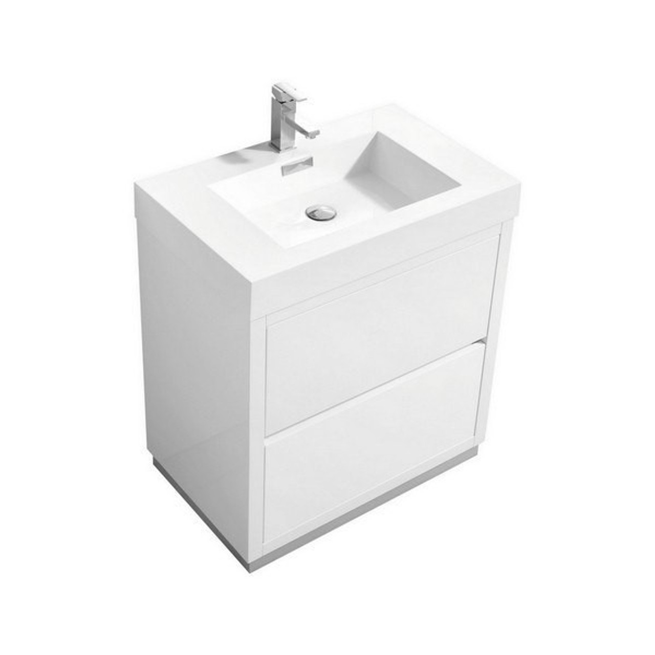 Blizz 30 Inch White Freestanding Bathroom Vanity Blizz 30 Inch White Freestanding Bathroom Vanity