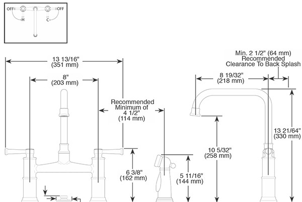 Brizo ARTESSO® Bridge Faucet with Side Sprayer in Bronze
