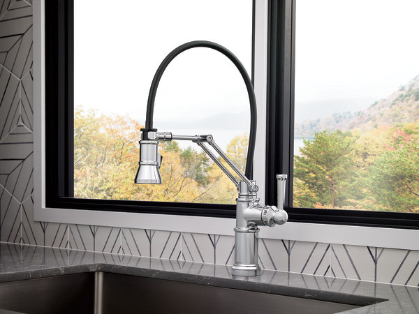 Brizo ARTESSO® Single Handle Articulating Kitchen Faucet in Chrome ...