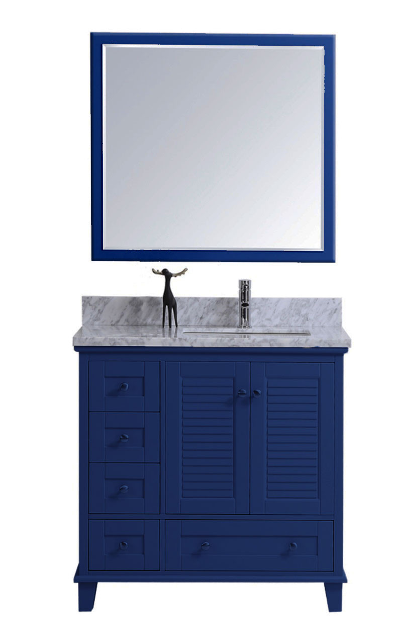 Royal Keyes 36 inch Navy Blue Right Hand Sink Bathroom Vanity