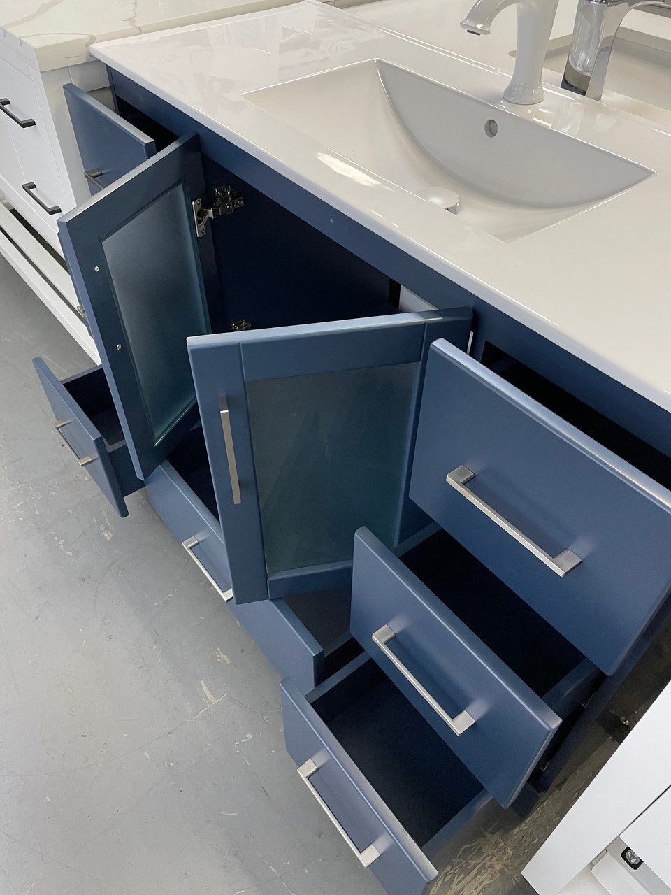 Royal Pompano 48 inch Navy Blue Bathroom Vanity