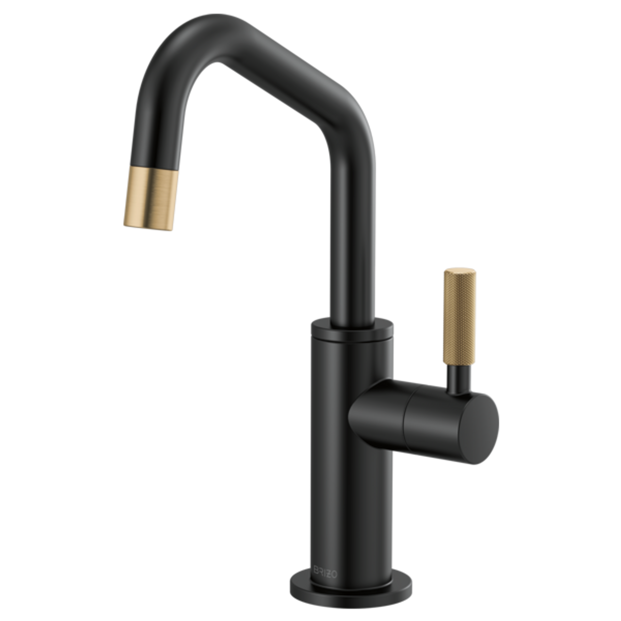 Brizo LITZE® Beverage Faucet with Angled Spout and Knurled Handle in Matte  Black / Luxe Gold - Royal Bath Place