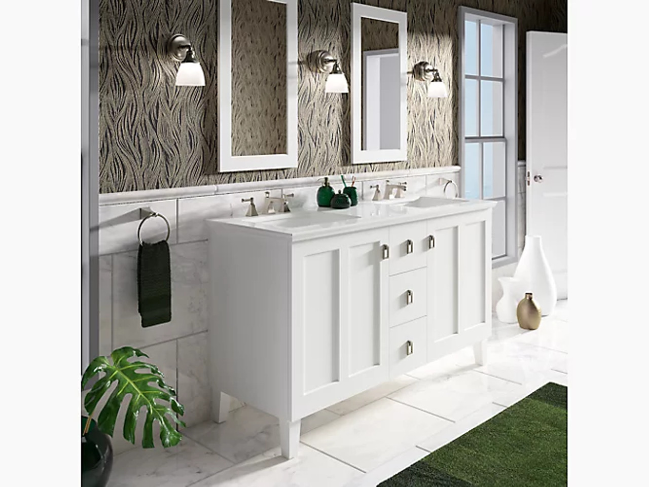 Kohler Poplin Linen White Bathroom Vanity