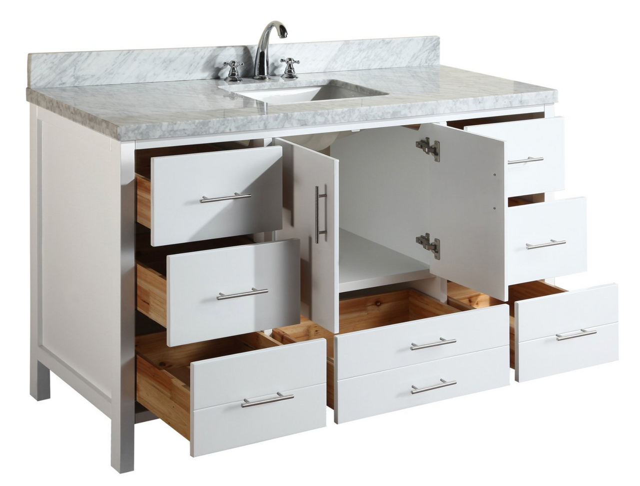 Ultra 60 inch White Single Sink Bathroom Vanity **New